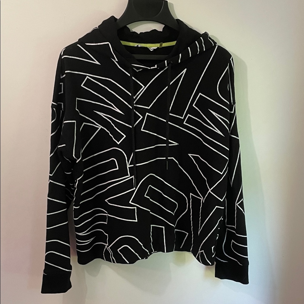 DKNY Sport Black and White Logo Hoodie L